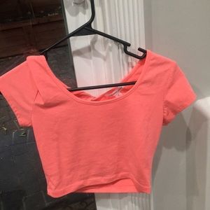 Bright pink crop top